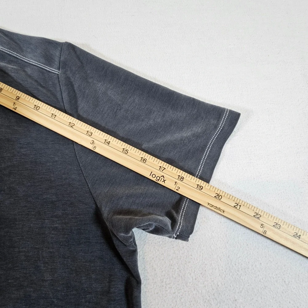 Tommy Bahama Polo Shirt Mens XXL Gray Tencel Blend Short‎ Sleeve Contrast Stitch